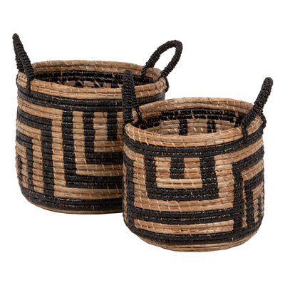 Set korbë dekorative 2-pjesësh Φ36x32-40Hcm (HM7846.02), zezë