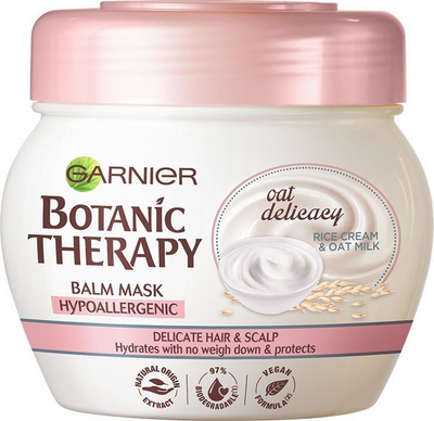 Maskë flokësh Garnier Botanic Therapy Oat Delicacy, hipoalergjike, për flokë dhe skalp të hollë e delikat, 300 ml
