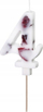 Qiri decor PartyDeco Number Candle 4, 8cm, me lule, i bardhë