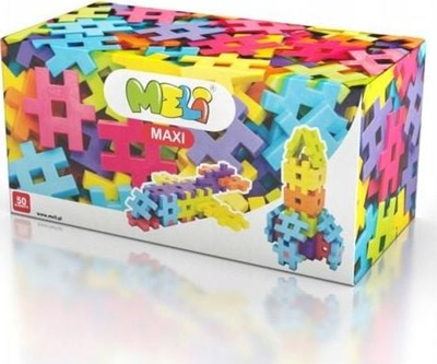 Lojë ndërtimi MELI Maxi 50, 50 pjesë, blloqe, shumëngjyrëshe