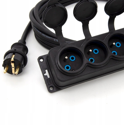 Zgjatëse ndërtimi ELS Elektrotechnika 2OW16103, 3 presa, 10m, 16A 230V, e zezë