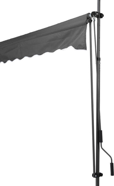 Tendë ballkoni Pro Garden Sunshade, 250 x 120 cm, me manivelë, gri e errët
