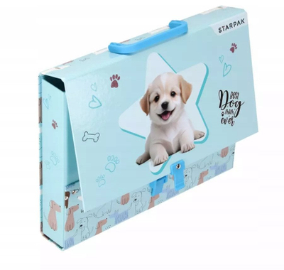 Folder me dorezë Starpak Cuties Doggy, A4, shpinë 55mm, shumëngjyrësh