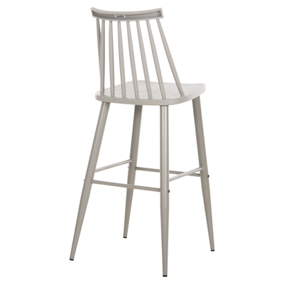 Stol Vanessa i lartë PP & dru metalik gri 47×48,5×107 cm (HM8459.20), gri