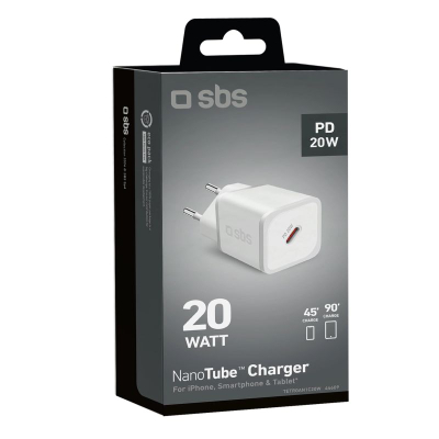 Karikues muri SBS TETRGAN1C20W NanoTube, USB-C, 20W Fast Charge, i bardhë