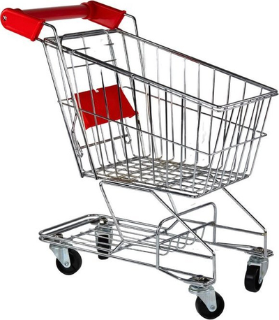Karrocë blerjesh lodër Leantoys, metal, për fëmijë, argjendi