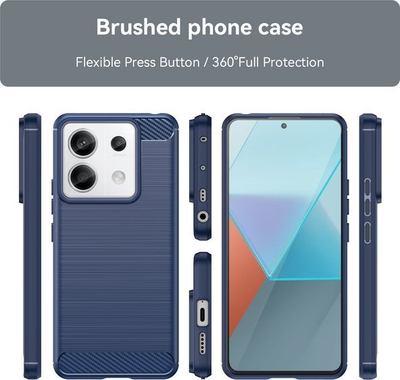 Mbrojtëse telefoni karbon për Xiaomi Redmi Note 13 Pro, TPU, blu