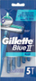 Briskë njëpërdorimëshe Gillette Blue II Plus, 2 tehe, paketim 5 copë, blu