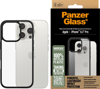 Këllëf telefoni CARE by PanzerGlass HardCase për Apple iPhone 16 Pro, mbrojtës, transparent