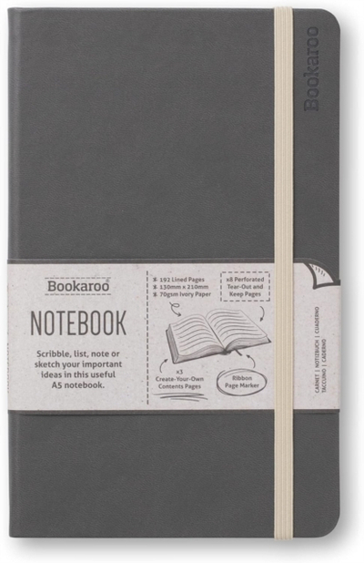 Bookaroo Notebook A5 Journal Charcoal - If Cardboard Creations Ltd