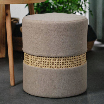 Табуре Today Factory Stool Today Palma, 35x40 cm, платно лино и трска, беж
