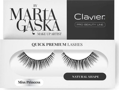 Qerpikë të rremë Clavier Quick Premium Lashes Miss Princess 823, gjatësi e gjatë, vëllim i dendur, të zinj
