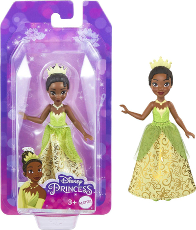 Kukull Disney Princess Tiana, 9 cm, me nyje që lëvizin, e gjelbër
