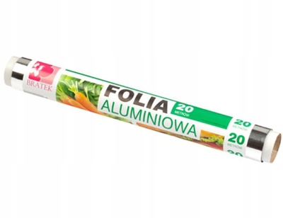 Folie aluminiumi Eurus Bratek, 20m, 29cm, argjend
