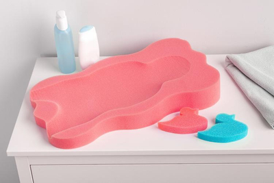 Jastëk për vaskë bebe Sensillo Foam Pad Maxi, shkumë ergonomike, 1 copë, rozë