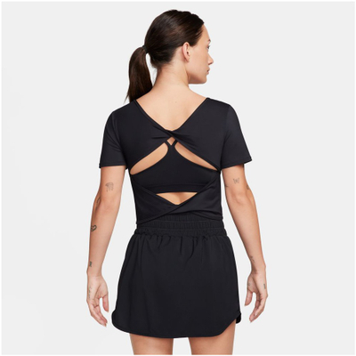 Спортска блуза Nike One Classic Cropped Twist, за жени, црна
