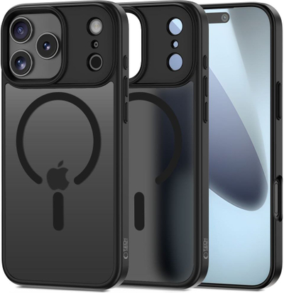 Kapak telefoni Tech-Protect MagMat MagSafe për iPhone 17 Pro, mat, i zi