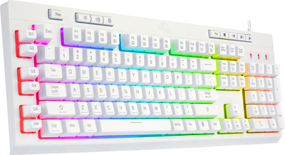 Tastierë lojrash Redragon K512 Shiva, membranë, RGB me shumë ngjyra, e bardhë