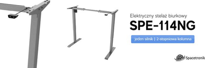 Kornizë elektrike tavoline Spacetronik SPE-114NG, lartësi 71-121 cm, mban deri 100 kg, gri