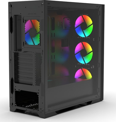 Kутија PC Inca EMG-15XB MIDI Tower, формат ATX micro ATX, ABS и метал, црна