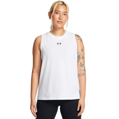 Спортска блуза без ракави Under Armour Rival Muscle, за жени, полиестер, бела