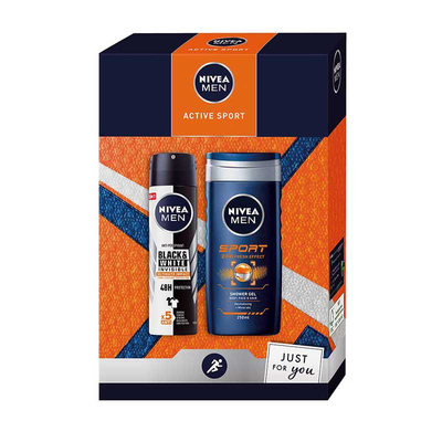 Set Nivea Men Active Sport, deodorant 150ml dhe xhel dushi 250ml