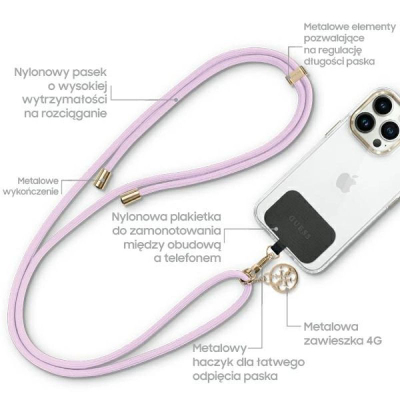 Rrip universal telefoni Guess CBDY Cord GUUCNMG4EU, najlon, lejla