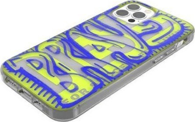 Maskë telefoni Diesel CLEARAOP për iPhone 12 12 Pro, plastike e tejdukshme, jeshile me blu