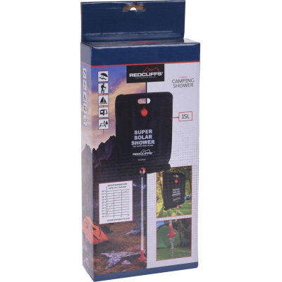 Dush kampingu RedCliffs Super Solar Shower, 15L, me diell, i zi
