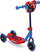 Детски тротинет Marvel Spiderman, 3 тркала, до 20kg, црвено-син