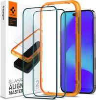 Mbrojtëse xhami Spigen GLAS.tR Slim AlignMaster, për iPhone 14 Pro Max, set 2 copë, e zezë