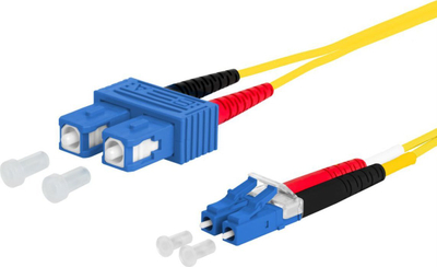 Kabllo fibër optike METZ CONNECT OpDAT, SC-D LC-D OS2, 10m, e verdhë