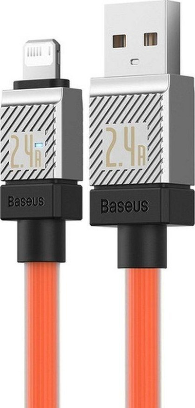Kabllo karikimi Baseus CoolPlay USB në Lightning, 2.4A, 2m, portokalli