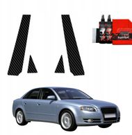 Folie mbrojtëse shtylla GrizzGlass BodyShield Carbon për Audi A4 B7 Sedan 2004-2008, set 4 copë, karbon i zi