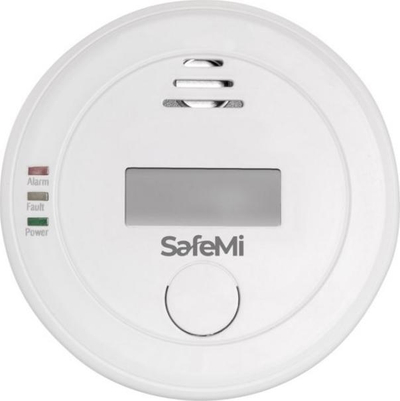Detektor monoksidi karboni SafeMi SHC-07, me ekran, me alarm 85dB, i bardhë