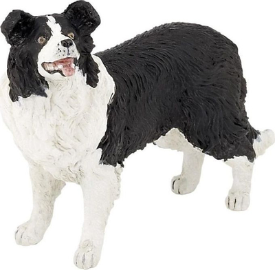 Figurinë lodër PAPO Dog and Cat Companions Bo, qen Border Collie, PVC, bardh e zi