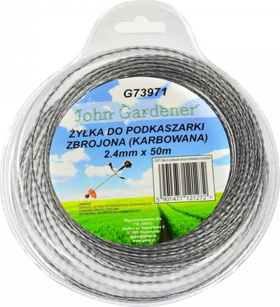 Fije trimeri GEKO, 2.4mm, 50m, profil me valëza, najlon