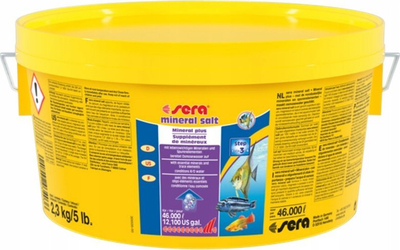 Kripë minerale për akuarium Sera Mineral Salt, 2.5 kg, për deri në 50000 L ujë