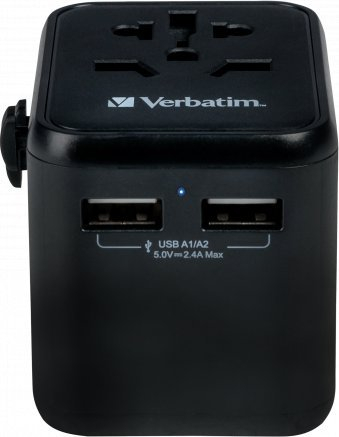 Përshtatës udhëtimi Verbatim UTA-01, universal, dalje USB 2.4A, i zi