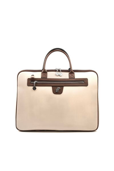 Çantë për laptop Silver&Polo, argjendtë/kafe