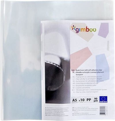 Mbulesë librash Gimboo A5, vetëngjitëse, set 10 copë, transparente