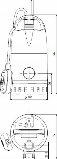 Pompë zhytse Grundfos Unilift CC 9 96280970, 780W, 14000 l/orë, gri