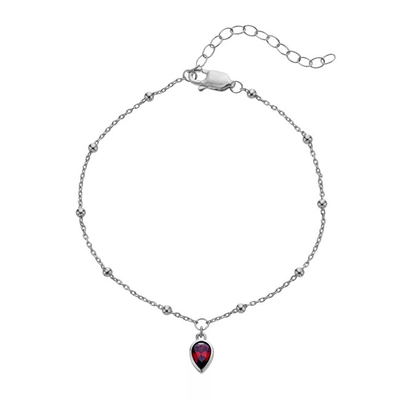 Byzylyk për femra Hot Diamonds Silver Whisper SWB031, i argjendtë/ i kuq