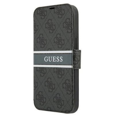 Kapak librë Guess 4G Stripe për iPhone 13 Pro, me magnet, gri