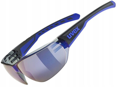 Syze sportive Uvex Equate, lente mirror Litemirror, 100% UV, të zeza blu