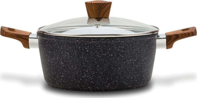 Tenxhere graniti NAVA Nature, 28 cm, 7 L, për induksion, ngjyrë e zezë