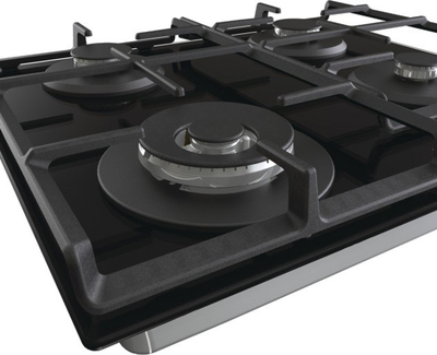 Hob me gaz Gorenje GTW641EB, 4 zona gatimi, kapak gize, i zi