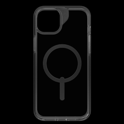 Mbulesë telefoni ZAGG Santa Cruz Snap, MagSafe, kundër goditjeve, transparente me kornizë të zezë, për iPhone 15 Pro