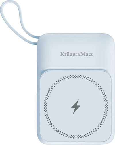 Power bank Wekome Kruger&amp;Matz 10000 mAh, MagSafe me induksion, me kabllo, blu