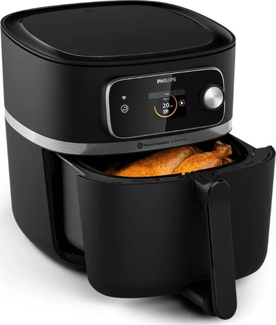 Fritezë me ajër Philips HD9880/90, pa vaj, me termometër, gri